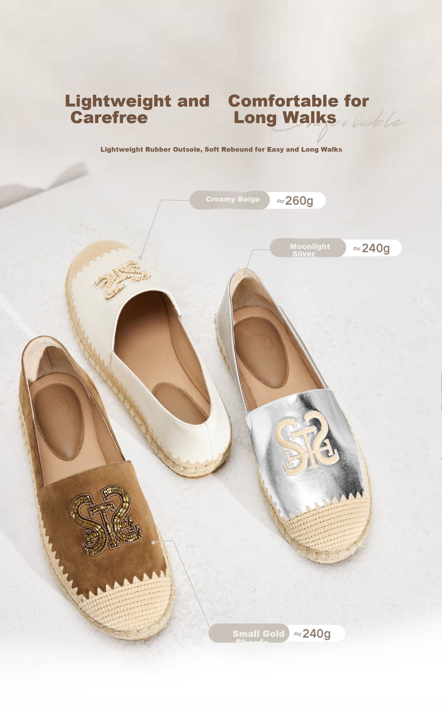 STACCATO Spring 2026 Small Gold Bar Malt Shoes, Fisherman Shoes, Slip-On Shoes, Women's Shoes, 9UA37AA6, Small Gold Bar, Size 34 4