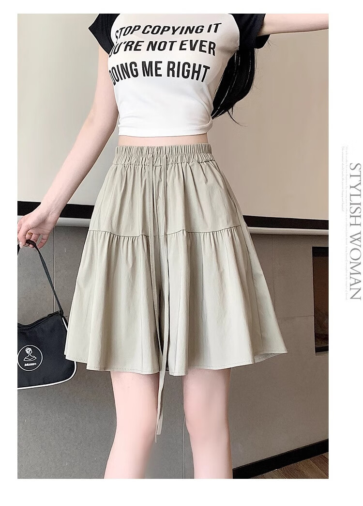 LangSha Women's Japanese-Style Design Casual Skort Shorts, Summer Lightweight High-Waisted Slimming Shorts for Petite Figures 3