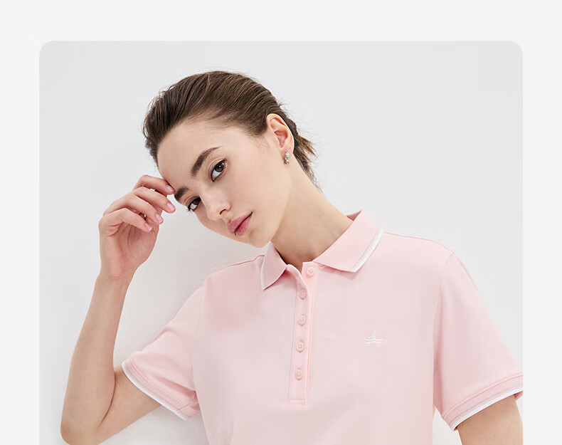 Navigare Women's Basic Collared T-Shirt, Commuter Short-Sleeve Polo Shirt, 2325525529 46