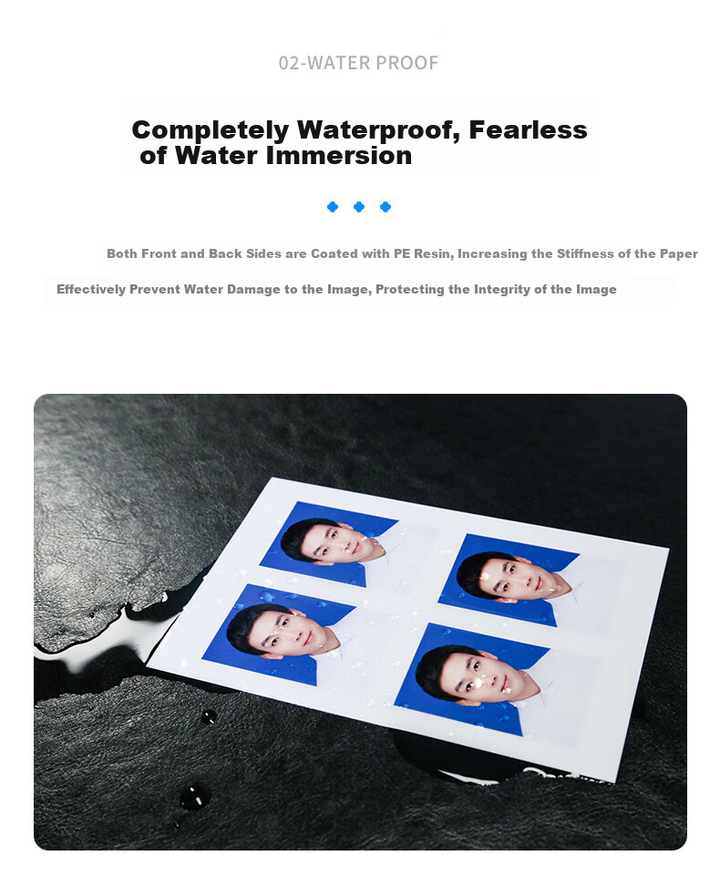 FANTAC RC Waterproof High Gloss Scratch-Resistant Photo Paper A3, 255g Colored Inkjet Printing Photo Paper, 20 Sheets, 9895-707 6