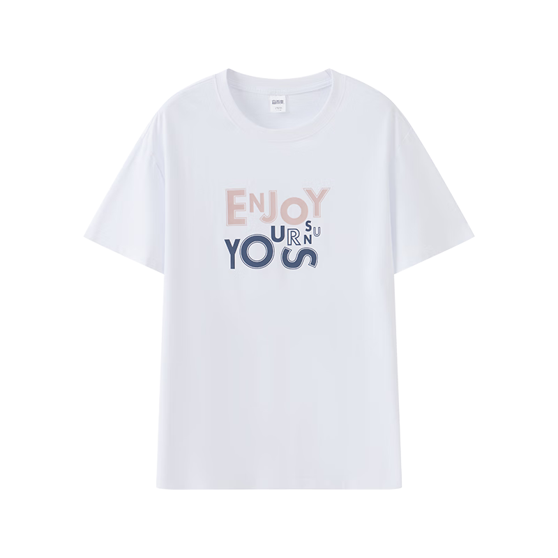 Yiershuang 100% Cotton Unisex Loose Fit Short Sleeve T-Shirt Large Size Sleepwear Undershirt Men 100% Cotton