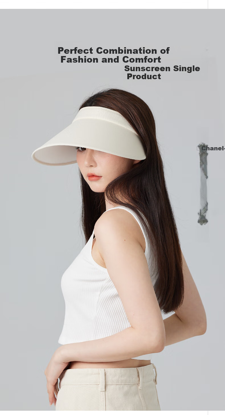 Obsu Light Luxury Cross-Top Hat, Elegant Beige, Cross-Top Hat Upf50+ 4