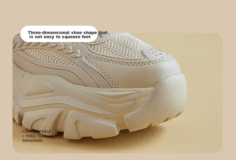 DAPHNE Thick-Soled Versatile Dad Shoes for Women, 2026 New Autumn Style, Height-Increasing Shoes for Petite Women, Thin Casual Sneakers for Wome 8