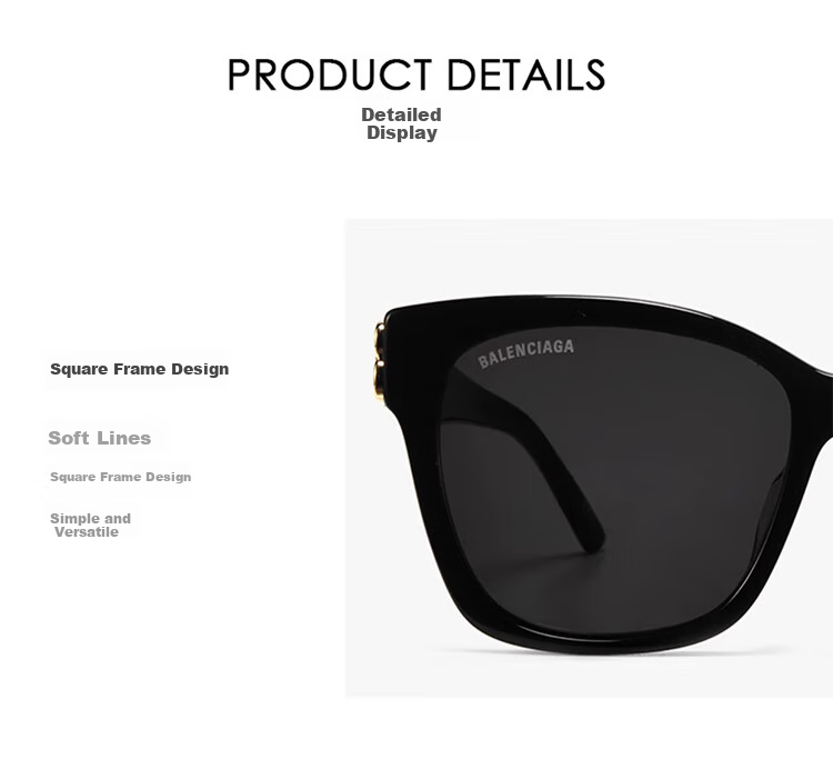 BALENCIAGA Parisian House Kailun Sunglasses, Square And Round Cat Eye Frame, Sunglasses for Men And Women, Gift BB0102SA-001 2