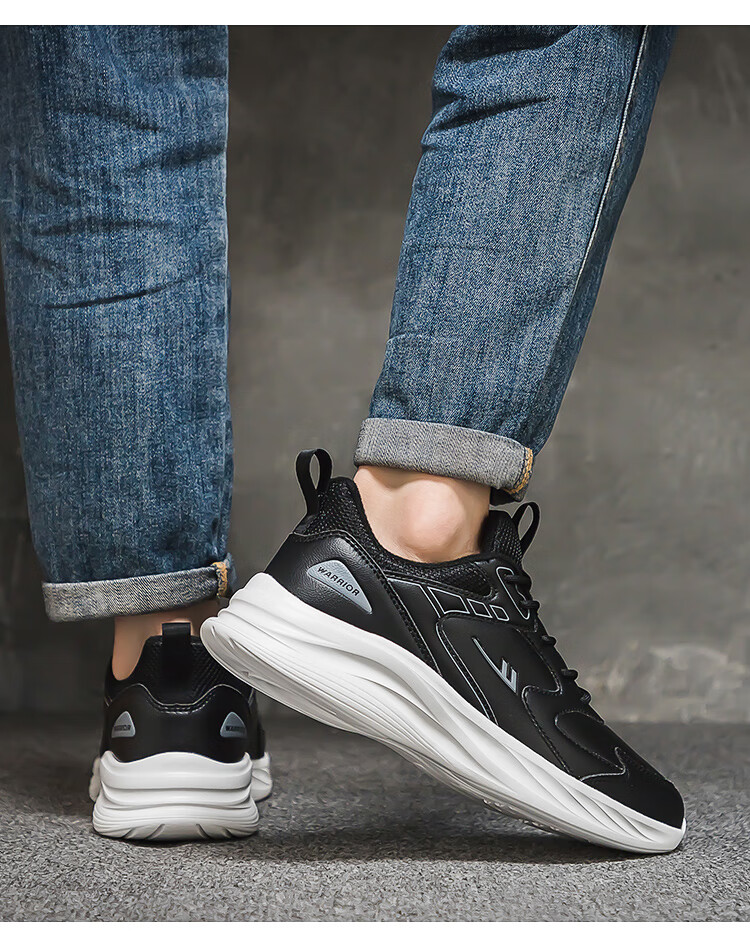 Warrior Official Men's Sports Shoes 2026 Spring New Trendy Thick-Soled Height-Increasing Shoes for Men White Gray Size 40 13