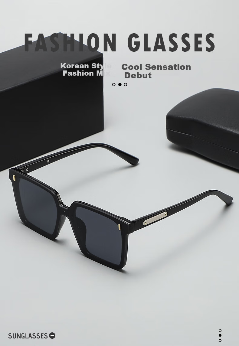 Boshide Sunglasses, High-Definition UV Protection Sunglasses for Men And Women, Large Frame Driving Sunglasses, Black Frame with Gray Lenses 1