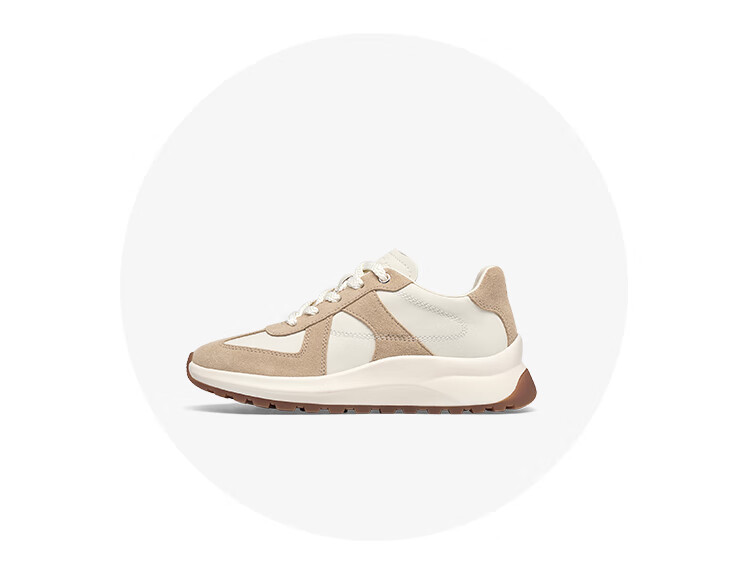 KISS CAT Ququeide Training Shoes, Forrest Gump Shoes, Thick-Soled Training Shoes, White Sneakers for Women KA64150-54, Oatmeal Color, Size 37 22