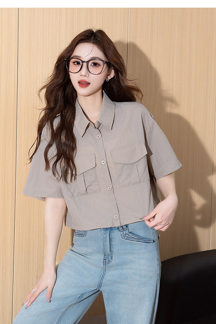 TonLion 2025 Spring Women's Casual Workwear-Style Short-Sleeve Shirt 10