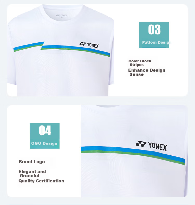 YONEX Badminton Shirt, Quick-Drying, Breathable, for Competition And Training, Women's Sports T-Shirt, 215075BCR, White, XO 8