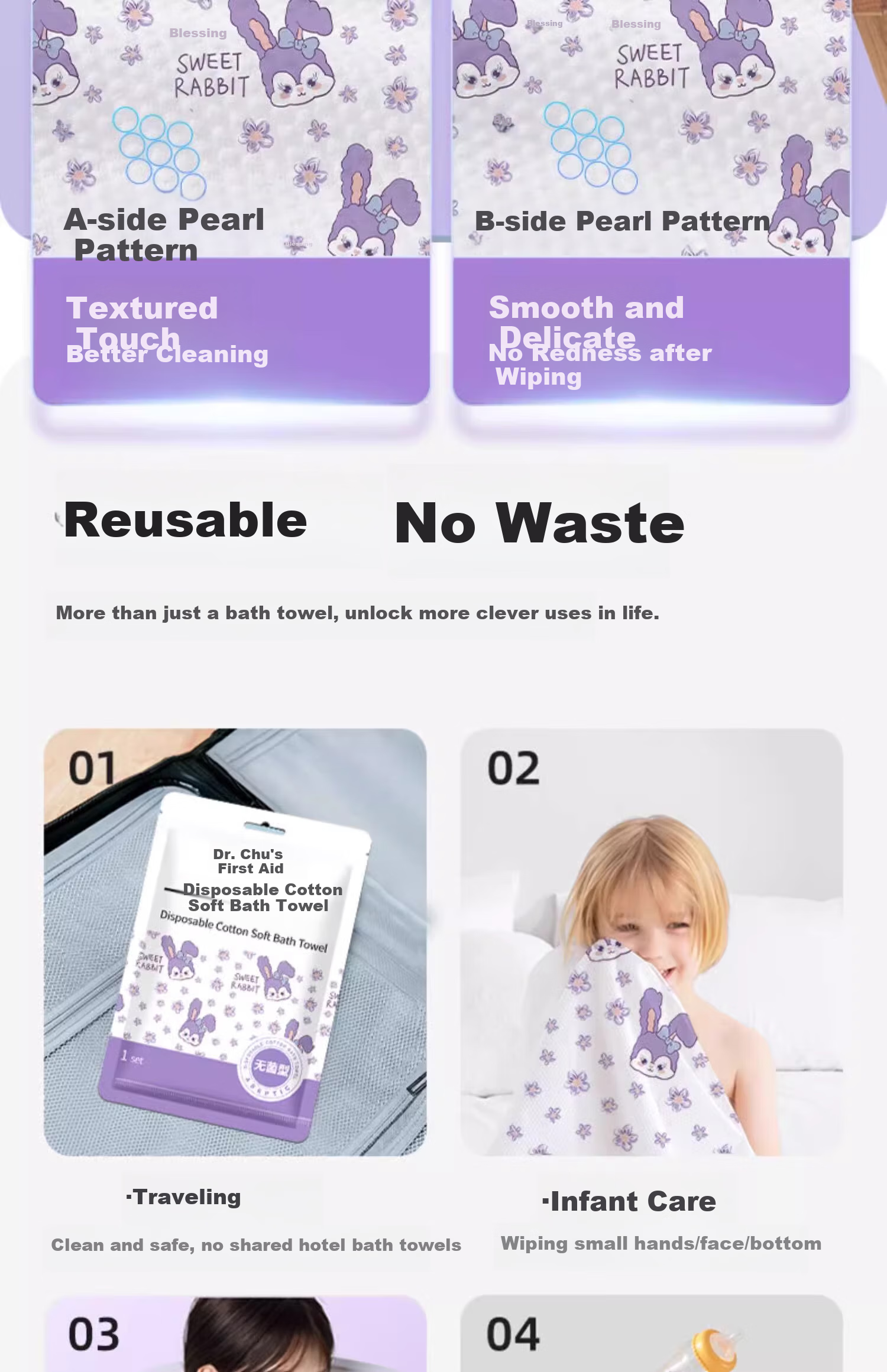 Dr. Chu Disposable Thickened Large Quick-Dry Hair Cap Strong Absorbent Independent Pack Shower Cap Travel Hair Wrap 13