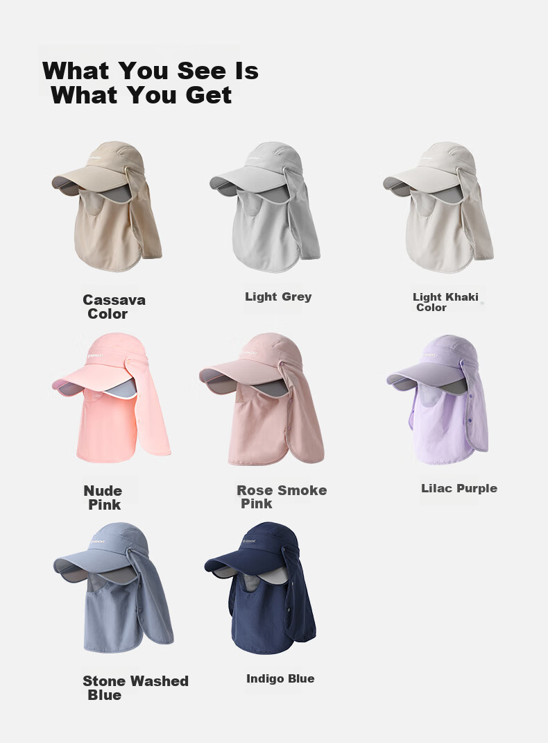 Kenmont Magnetic Face Mask Full-Face Sun Protection Hat for Women, UV-Resistant Neck Guard Quick-Dry Visor Sun Hat Km-3273 10