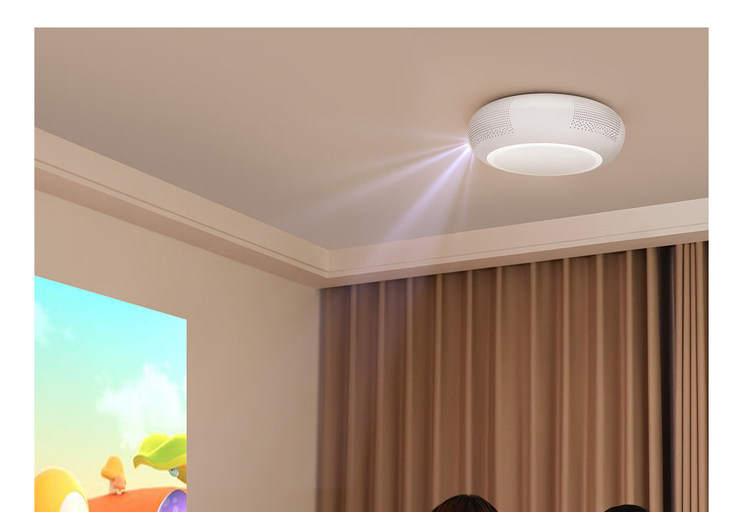 Dalunaladingshendeng New S30E Ceiling Projector [Limited Time Subsidy] Home Projector with Light And Speaker 3-In Multifunctional Short Throw Bedroom Projection High-Definition Atmosphere Ceiling Lamp 3