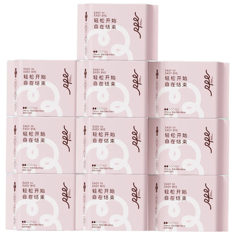 Ruipier Disinfection-Grade Antibacterial Series Sanitary Napkins, Leak-Proof And Breathable Menstrual Pads, 190mm/10 Packs 100 Pieces, Sold by JD
