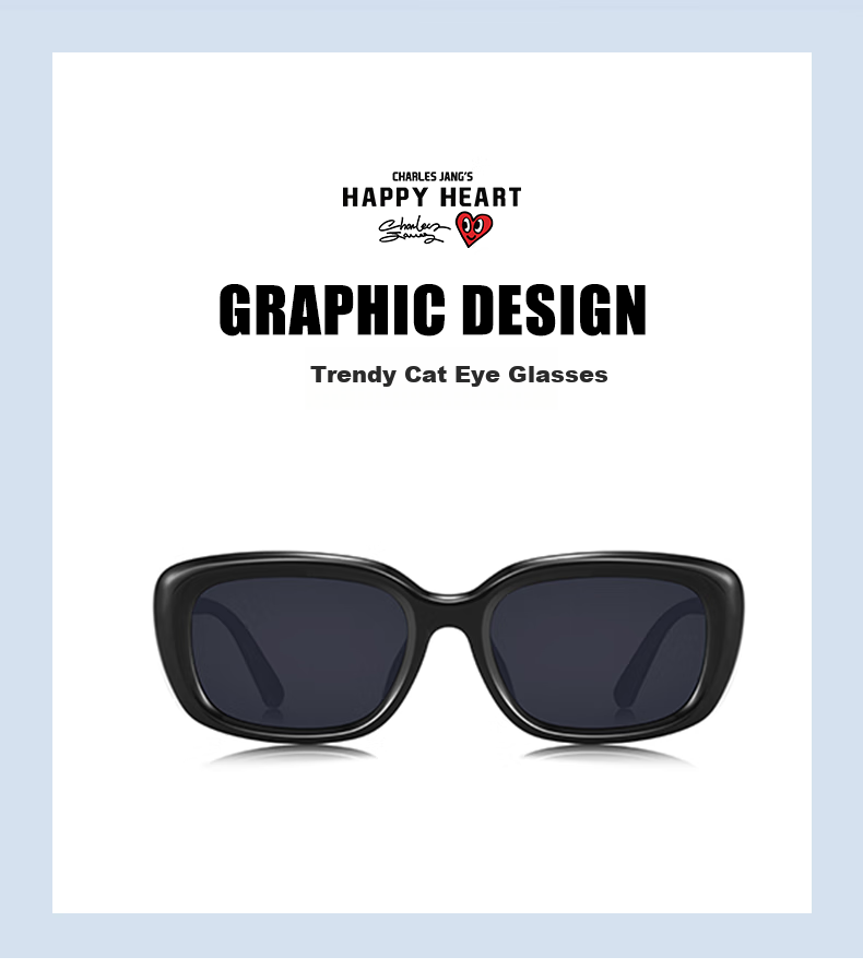 Chaersitaoxin Small Square Sunglasses Frame, UV Protection, Unisex CJ20006, Black Frame/gray Lenses C13 2
