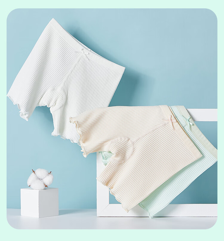 LangSha Children's Underwear, Girls' Mid to Big Kids A-Class Cotton Anti-Exposure Panties, Summer Thin Style Baby Boxer Briefs 12