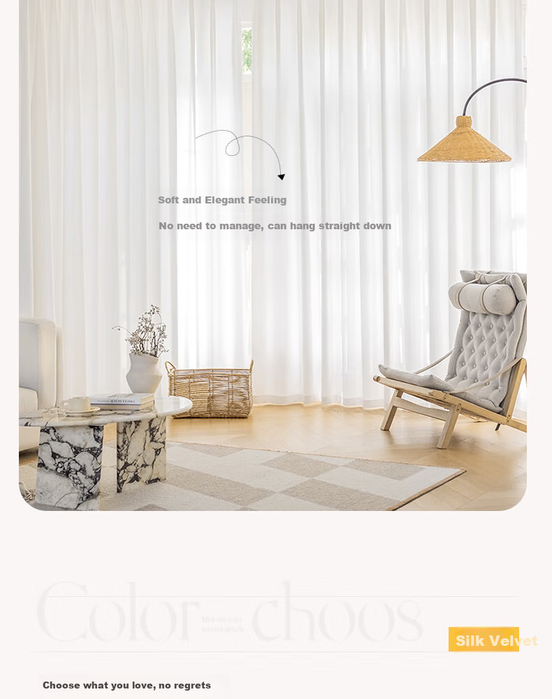 Ali Sheer Curtain for Balcony, Living Room Bay Window, Bedroom, Nordic Style, White Gauze, Width 3*2.6m, Hook Style, Single Panel 10
