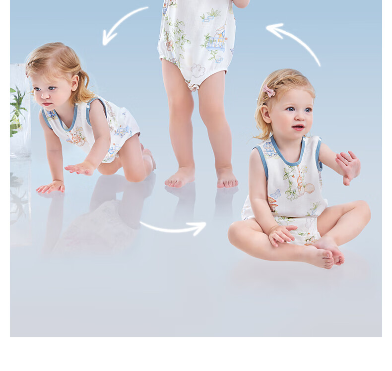 Beitaisi Mint Baby Clothes Summer Thin Romper Newborn Infant Boys And Girls Vest Bodysuit 14
