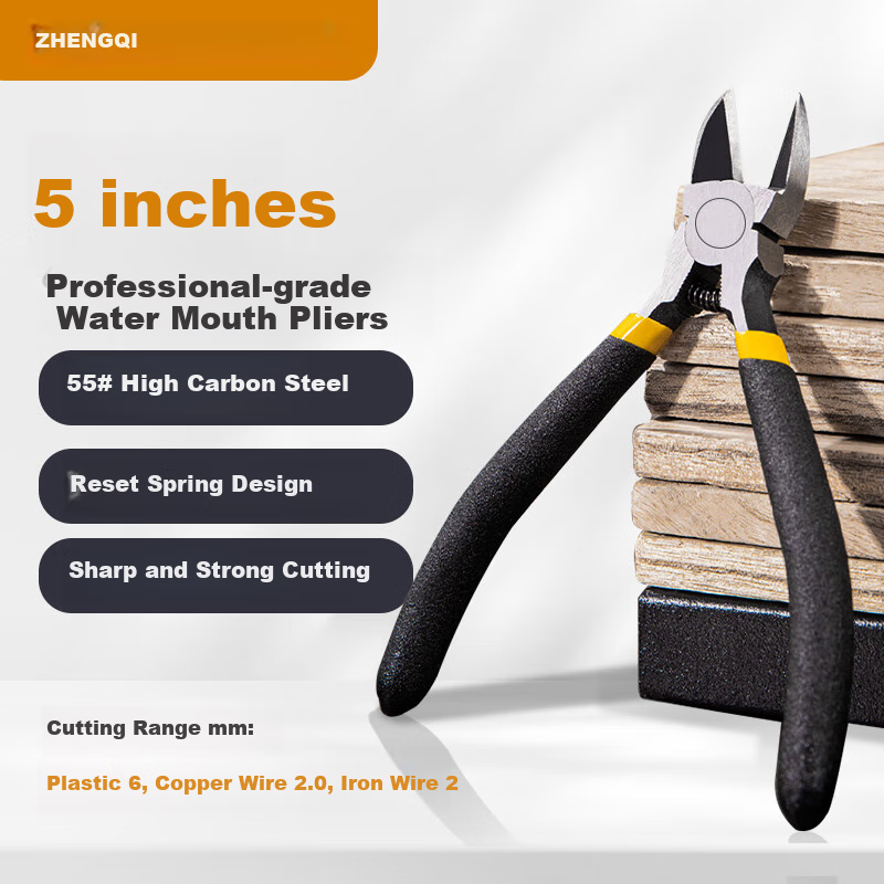 ZHENGQI Diagonal Cutting Pliers, Electrician's Wire Cutters, Industrial-Grade Ultra-Hard Pliers with Pointed Tips