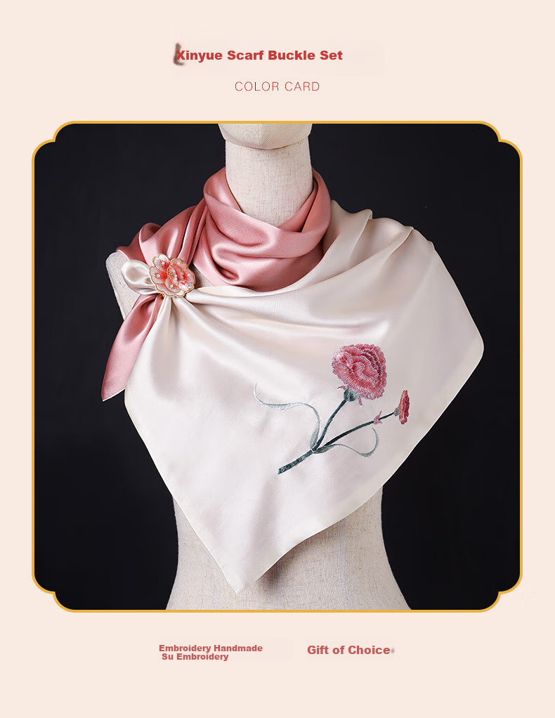 Hangsifu Suzhou Silk Scarf, Autumn And Winter Warm Neck Protection Shawl for Women, Mulberry Silk Wrap, Outer Layer, Birthday Gift for Mom 15