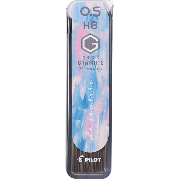 PILOT Graphite Mechanical Pencil Lead Refills for Elementary School Students' Handwriting Practice, High Purity Black Lead, Not Easily Broken, 0.5mm, 40-Pack, HB Blue Art HRF5G-20NN