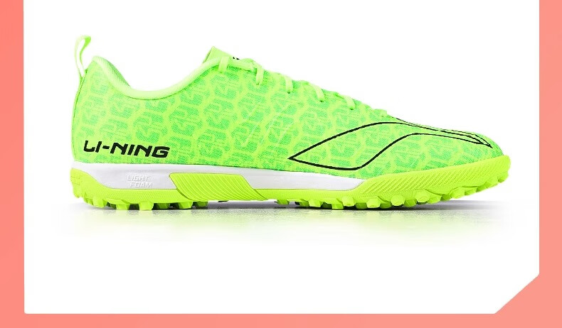 Li-Ning Football Shoes Studs Adult Men Women Children Qixie 3 Youth Primary School Professional Cleats White 43.5 26