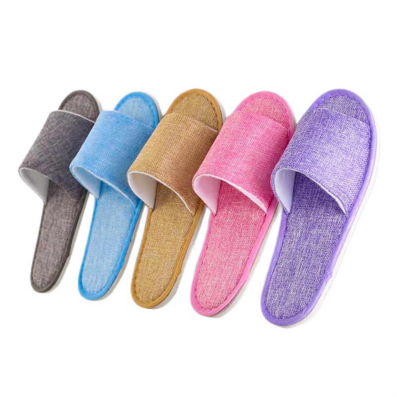 Etravel Disposable Slippers for Home Guests, Hotel Travel, Portable Thick Non-Slip Slippers for Men And Women [5 Colors 5 Pairs Set]