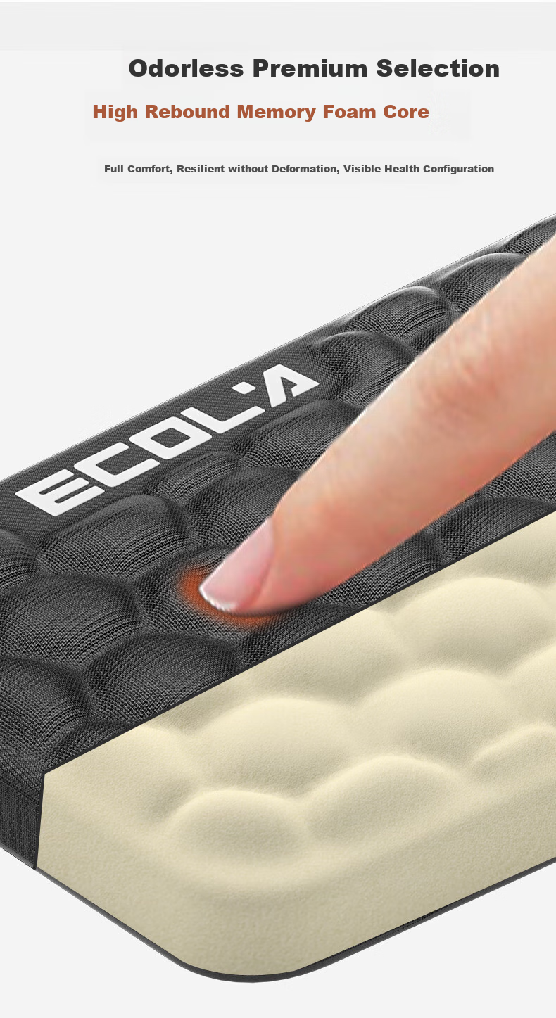 ECOLA 3D Textured Massage Gel Pad, Breathable Soft Comfortable, Antibacterial Rebound Memory Foam, Ergonomic Wrist Rest Keyboard Pad 2