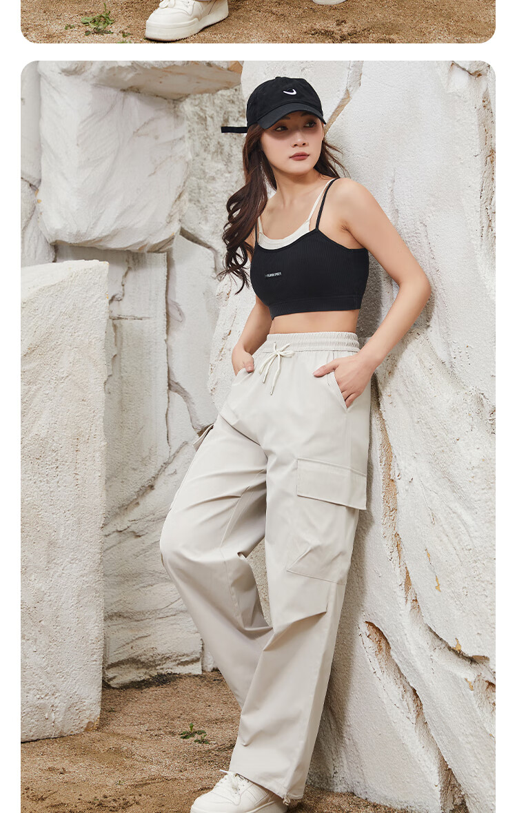 BOPRUIEY Women's Cargo Pants 2025 Summer Outdoor Sports Tactical Pants Straight-Leg Tapered Leg Couple Paratrooper Casual Pants for Wome 8
