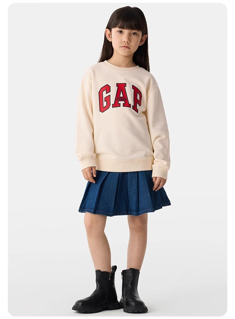 GAP [Same Style for Older And Younger Kids] Boys And Girls Spring Logo Contrast Color Long-Sleeve Sweatshirt 687330 7
