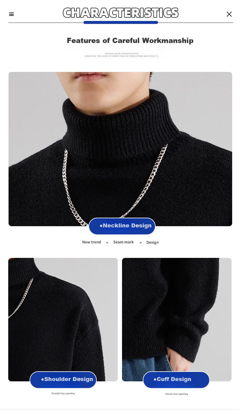 Dingfengbaoluo High Neck Sweater Men Autumn Winter Lazy Style Knitwear Loose Warm Base Shirt Top DFL55 Gray 3XL 4