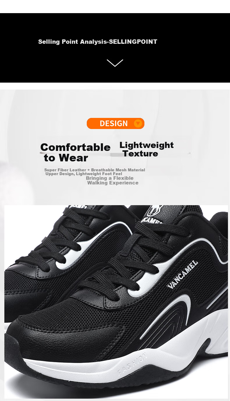 VANCAMEL Men's Running Shoes, Spring Lightweight Casual Hiking Shoes, Outdoor Sports Shoes for Men, 005W White, Size 41 8