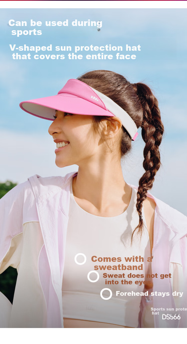 Beneunder Sun Protection Hat, UV-Resistant Visor Cap for Women, Sports Sweat-Absorbing Full-Face Sunshade Tennis Cap, Sunhat, Twilight Black 3
