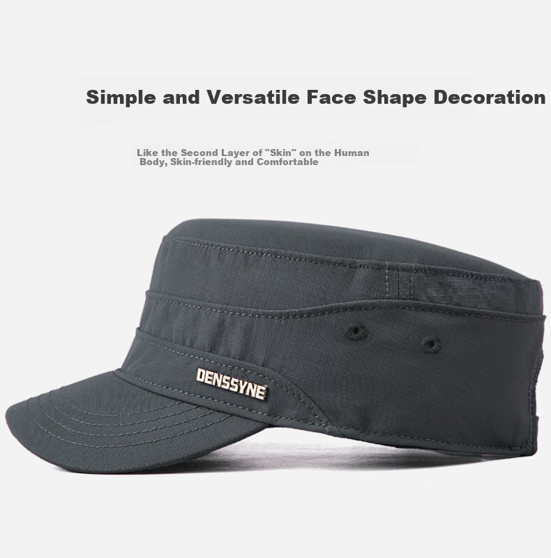 Denssyne Spring And Autumn Short Brim Quick-Dry Flat Top Hat for Middle-Aged And Elderly, Outdoor Casual Sun Protection Baseball Cap, All-Season Dad Hat 3