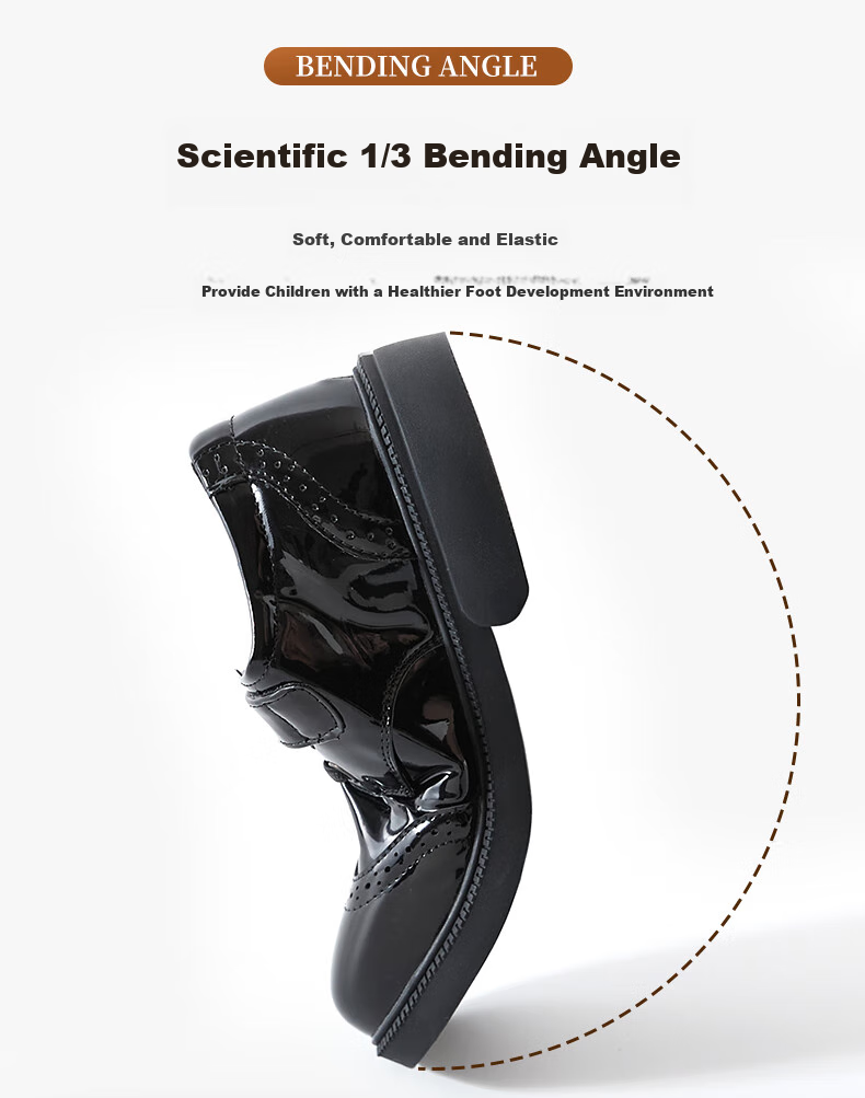 Luomeng Boys' Leather Shoes, Black Soft Sole, British Style, Student Performance Shoes, Children's Performance Dress Shoes, Big Kids' Formal Shoes, Black, Size 30 2