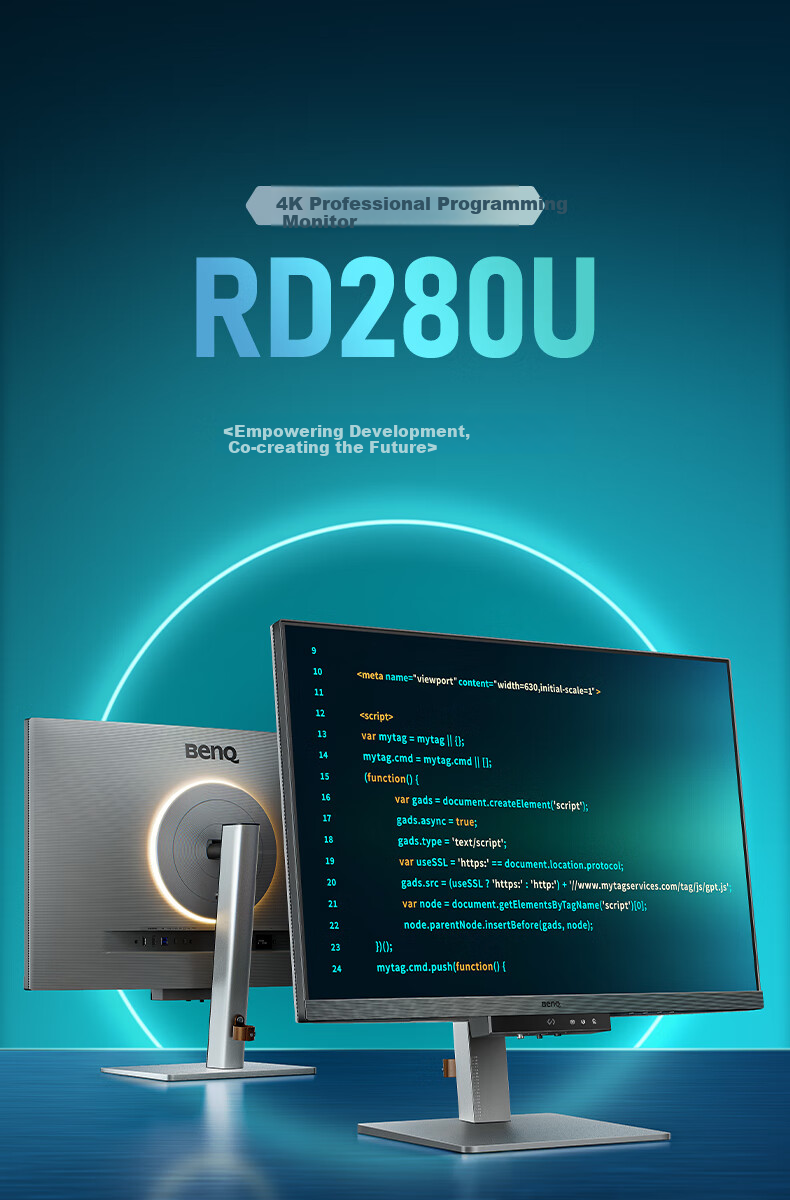 BenQ RD280U, 28.2-Inch 4K 3:2 Programming Monitor, Type-C 90W, HDR400, Eye Protection Hardware with Blue Light Filter, Programmer Coding Display Scree 1