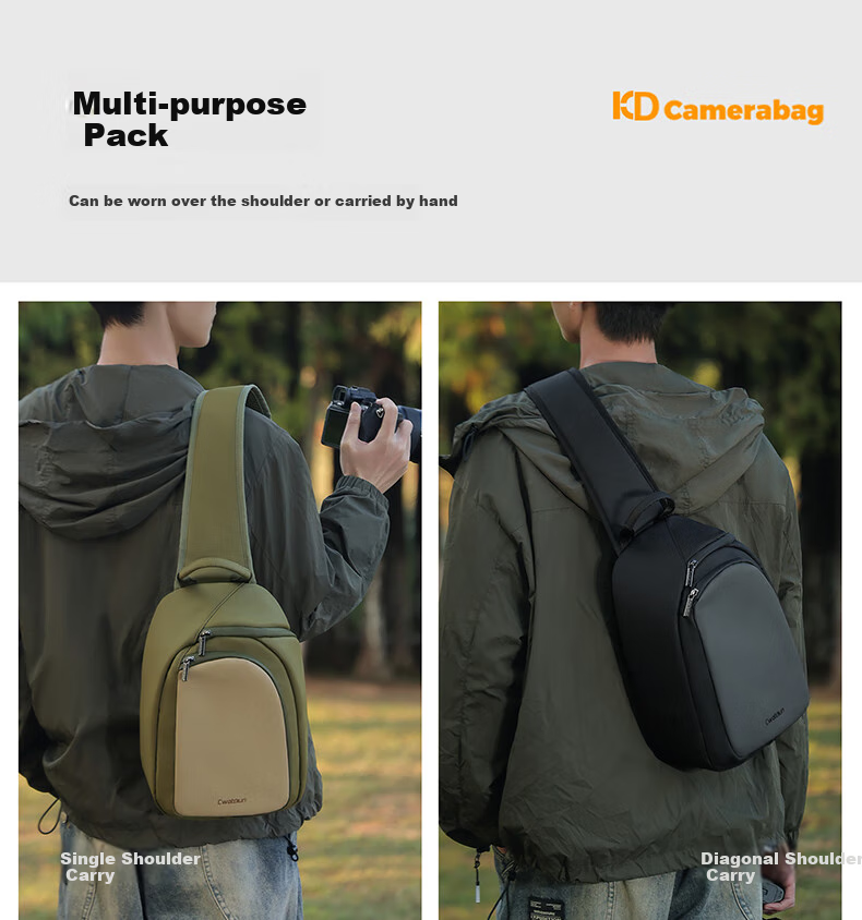 CWATCUN Shoulder Camera Bag, Large Capacity Waterproof Photography Backpack for Commuting And Travel, Suitable for Fuji, Sony, Nikon, Cano 7