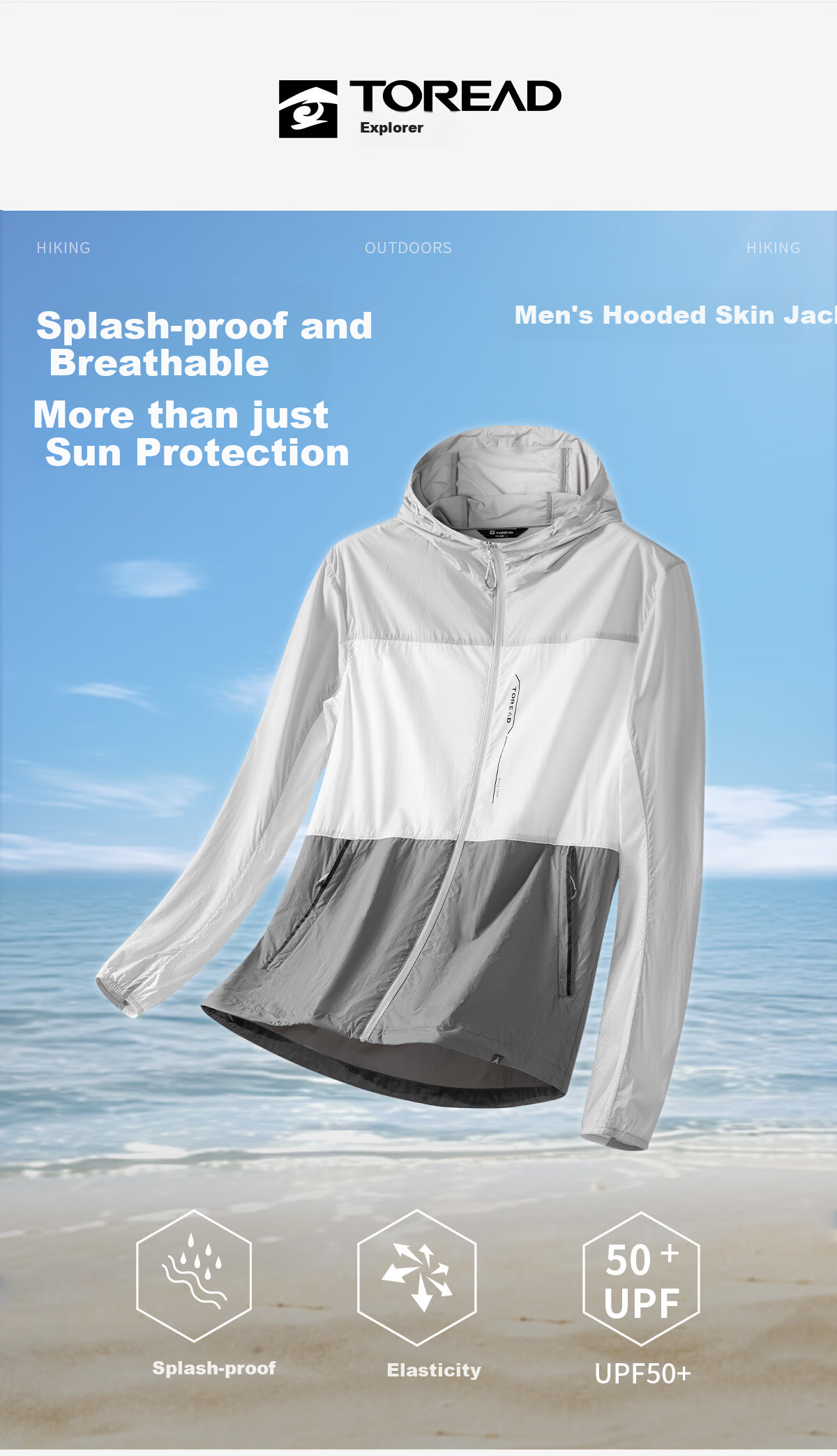 TOREAD Sun Protection Clothing for Men, UPF50+, Lightweight, Breathable, Quick-Drying Skin Coat, UV Protection Sunscreen Garment, TAZZAM81207 1