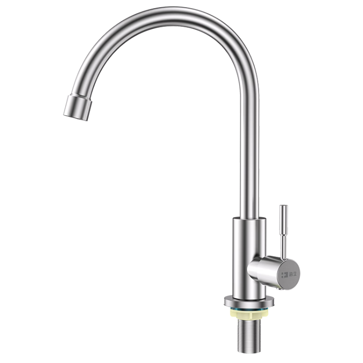 Haili 304 Stainless Steel Single Cold Water Faucet for Kitchen Sink, Vegetable Washing Bowl, Face Basin, Balcony Laundry Cabinet 1141A