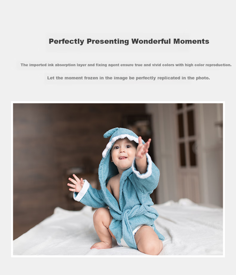 KODAK, 3R/5-Inch, 250g, High-Quality RC Velvet Printing Paper for Home Use, Inkjet Photo Paper, 100 Sheets, 9891-450 7