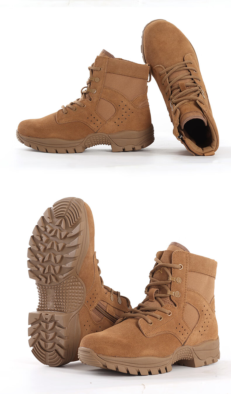 3514 New Style Brown Combat Boots for Men, Ultra-Light Outdoor Desert Boots, Mid-Top Wear-Resistant Puncture-Proof, Brown, Size 40 16