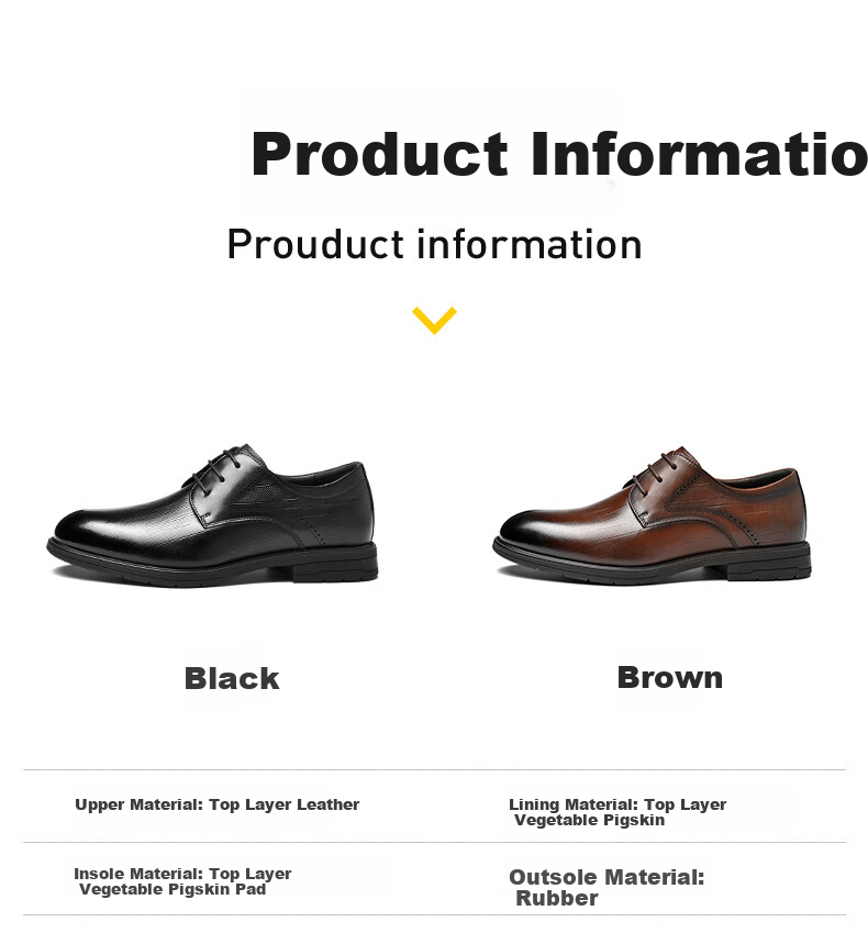HLA Men's Leather Shoes, Business Formal Wear, Comfortable Wedding Groom Derby Shoes HAAPXM2FBA242, Black, Size 39 4