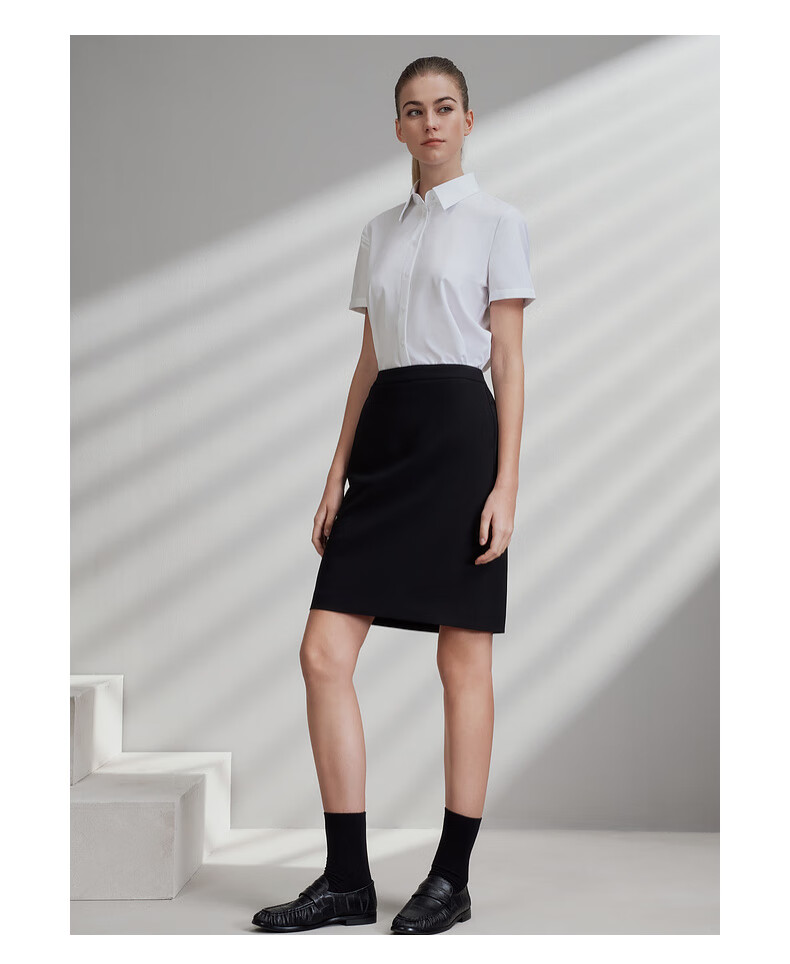 G2000 Modal Stretch Women's Short Sleeve Shirt with Bow Gift Spring Summer Mall Edition Ice Blue Size 38 6
