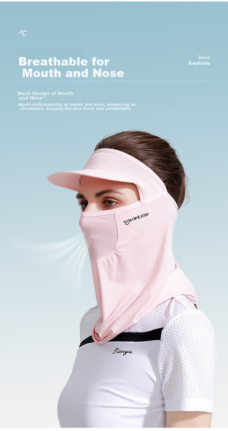 GLO-STORY Sun Protection Face Mask for Women, Full-Face Mask, Outdoor Golf Sports Sunshade, Cycling Face Covering, Headscarf Face Veil 9