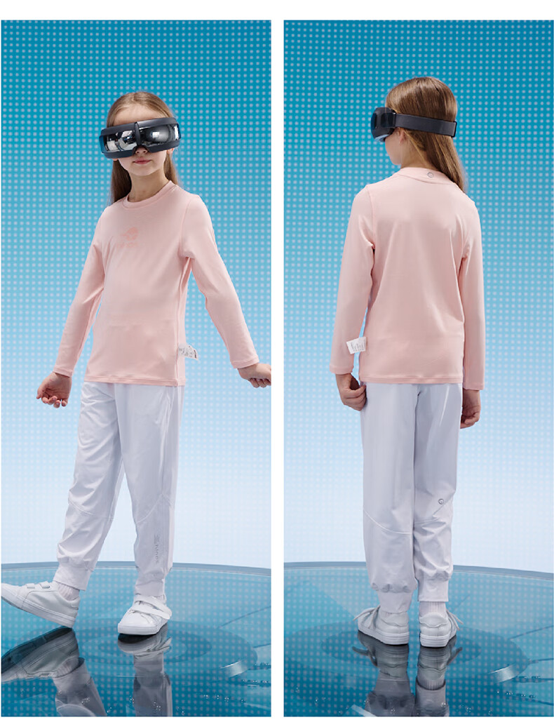 Hinos Children's Long-Sleeve T-Shirt, Boys And Girls Short-Sleeve Sweat-Wicking Top, Quick-Dry Antibacterial, Shell Pink (Long Sleeve), Size 110 6