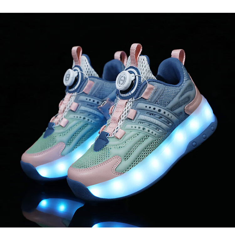 BKG Boys' Autumn New Breathable Mesh Sports Roller Skates for Students, Girls' X25533-B15 38