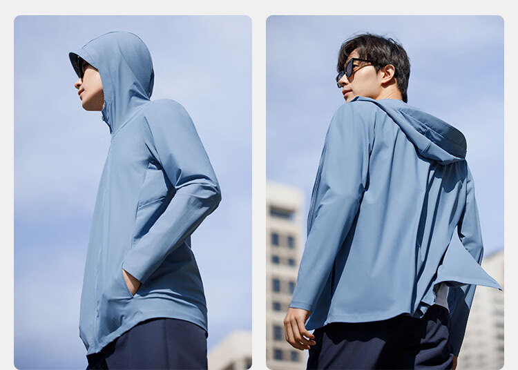 JD Jingzao Water-Repellent Sun-Protective Jacket Men's Outdoor Sun Protection Coat Unisex Skin Jacket Rain and Sun Dual-Use Navy Blue 2XL 19