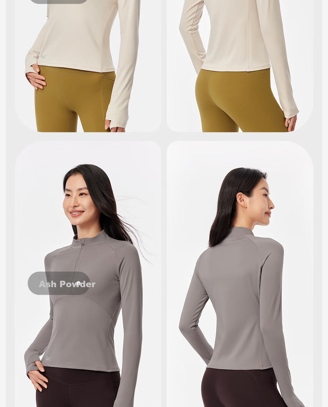 Keep Long-Sleeve T-Shirt for Women, Spring Outdoor Running Sportswear, Fitness Warm Breathable Top, Oat Milk Color, Size S 15