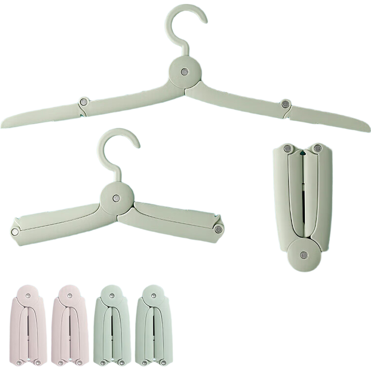 Kelianghuizi Travel Folding Clothes Hanger, Portable Lightweight Hanger for Travel, Home And Dormitory Use, Non-Slip Drying Rack, Dual Color, Pack of 4