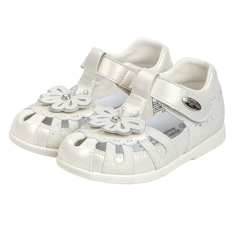 Dr. Jiang Toddler Walking Shoes Summer Girls 1-3 Years Soft Sole Princess Children's Sandals 2S14A2055AW Beige Size 24