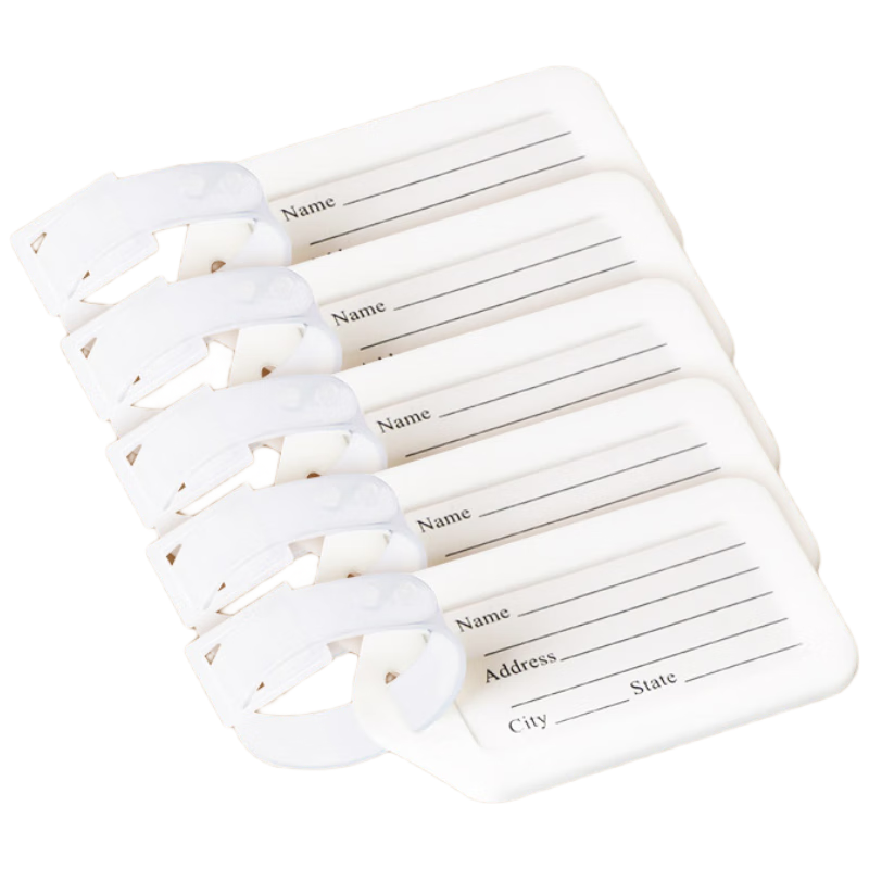 UBILI Travel Luggage Tags Suitcase Labels Baggage Tags Identity Tags 5-Pack 9420 White